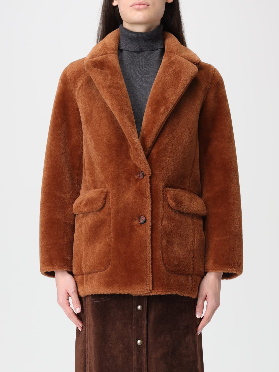 URBANCODE FUR COAT: Coat woman Urbancode, Brown - Img 1