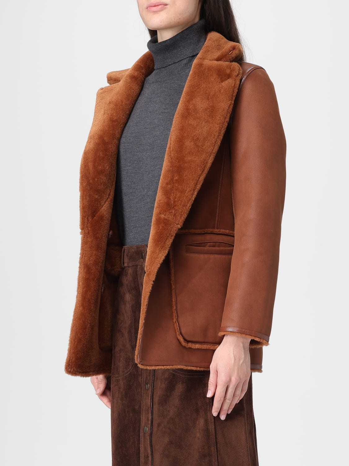 URBANCODE FUR COAT: Coat woman Urbancode, Brown - Img 3