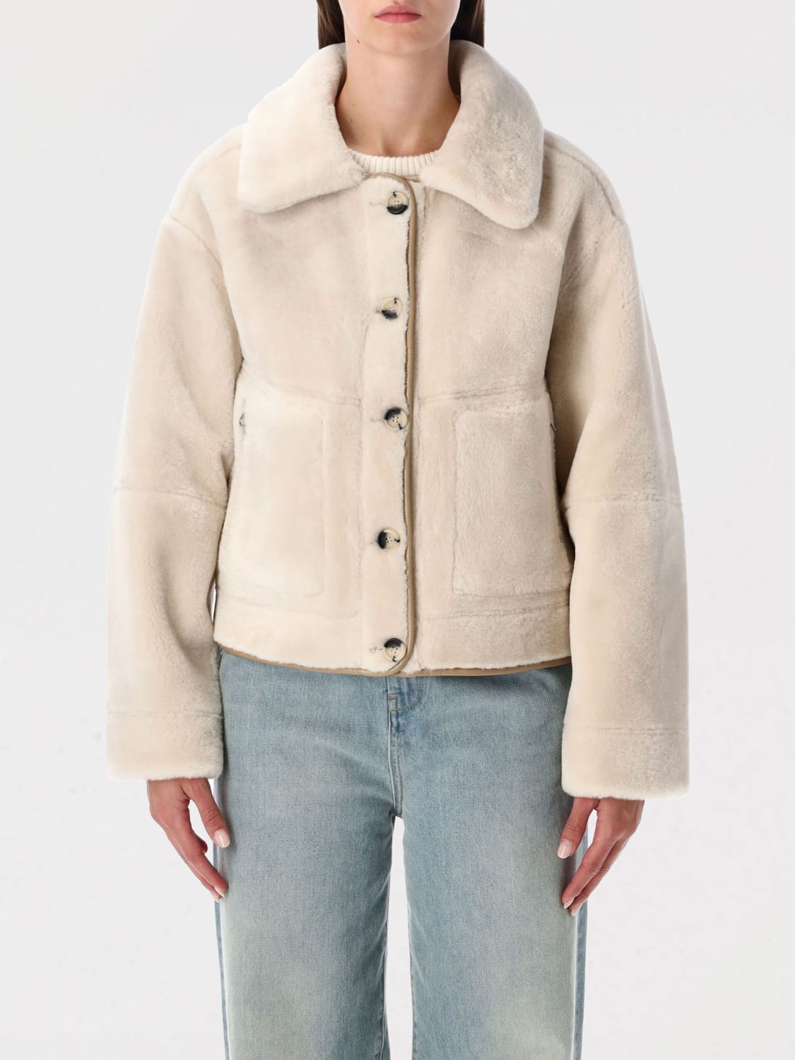 URBANCODE FUR COAT: Coat woman Urbancode, White - Img 1