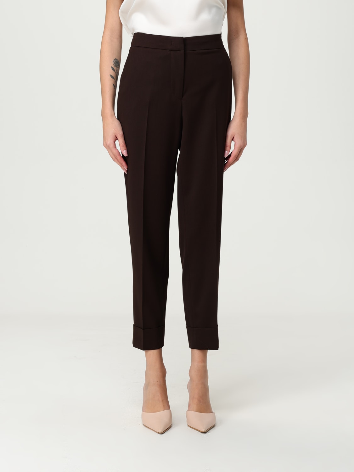 PT01 PANTALON: Pantalon femme Pt01, Marron - Img 1