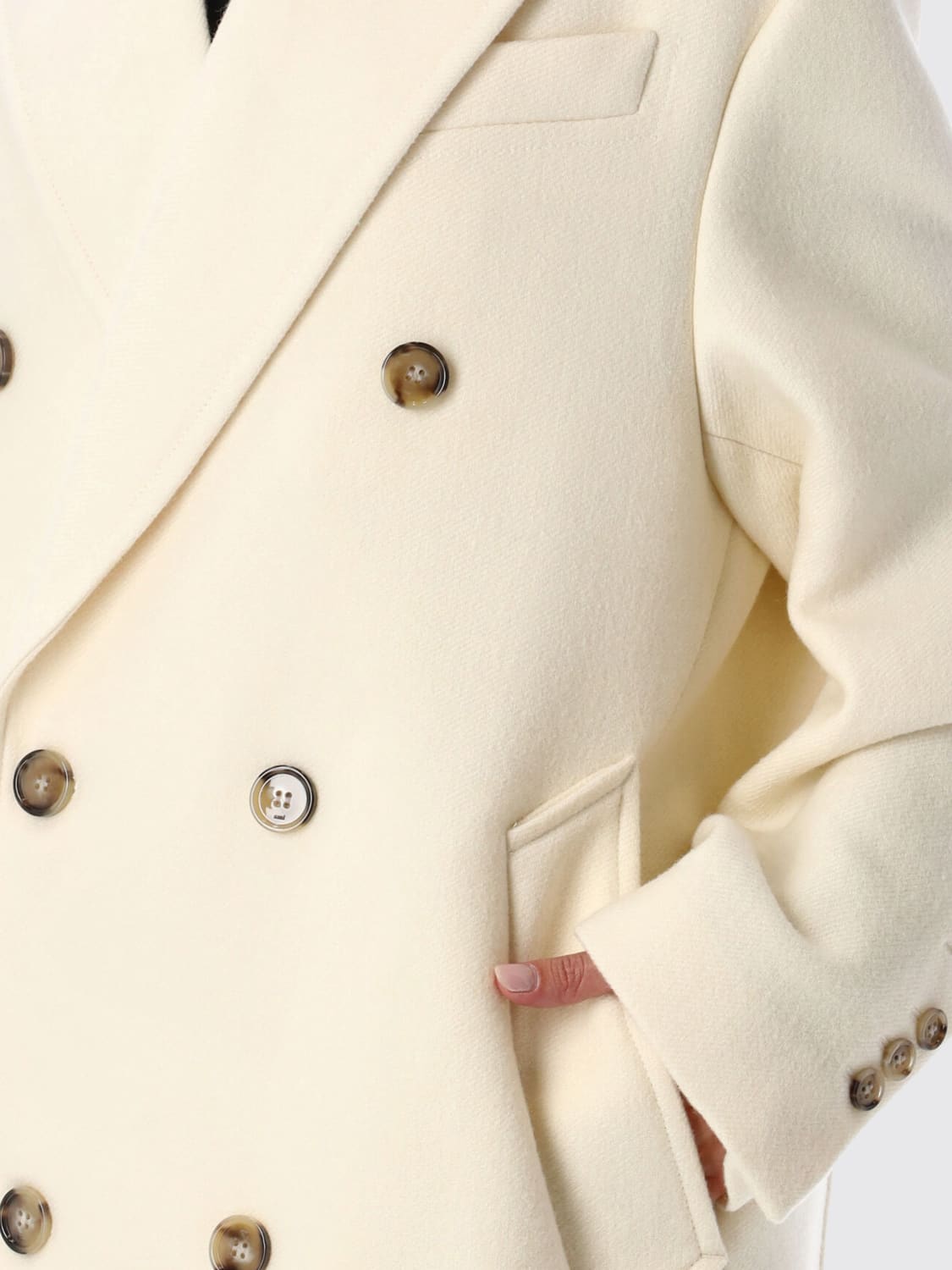 AMI PARIS ABRIGO: Abrigo mujer Ami Paris, Marfil - Img 3