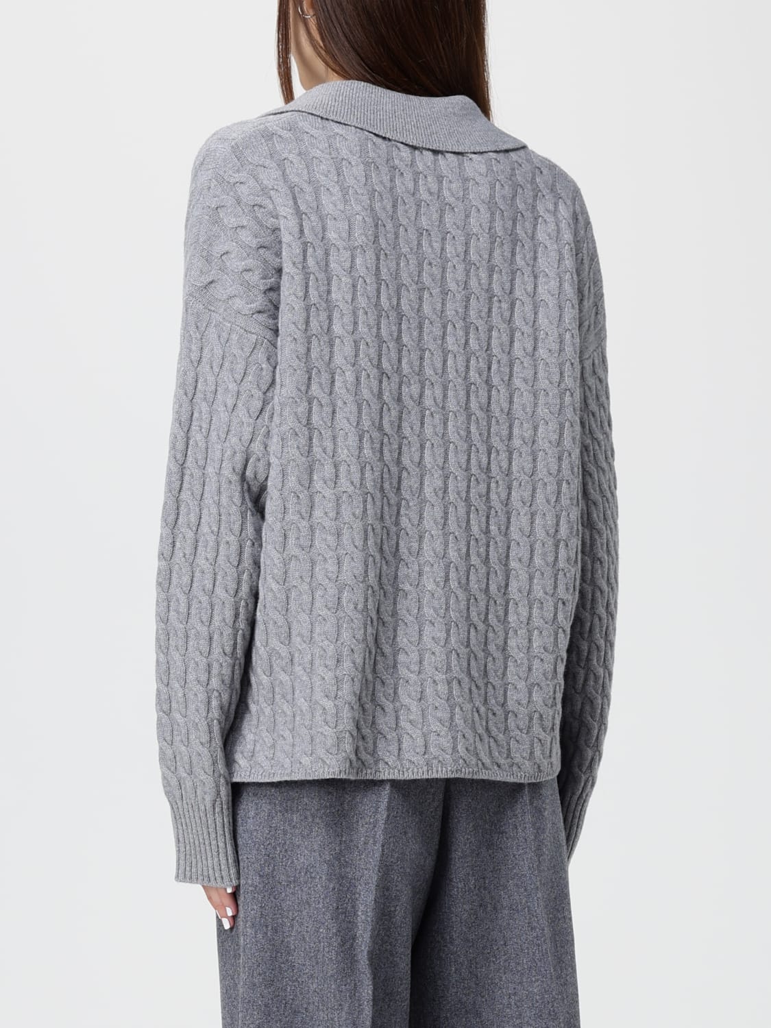 AMI PARIS POLO: Polo in maglia di lana e cashmere Ami Paris, Grigio - Img 3