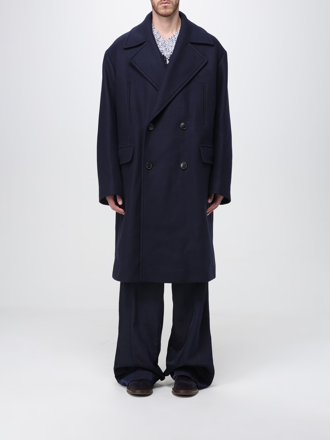 DRIES VAN NOTEN COAT: Coat men Dries Van Noten, Blue - Img 1
