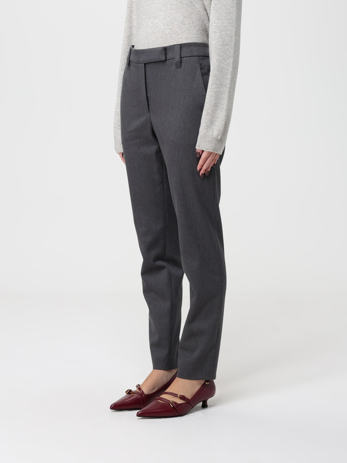 BRUNELLO CUCINELLI PANTALON: Pantalon femme Brunello Cucinelli, Gris - Img 4