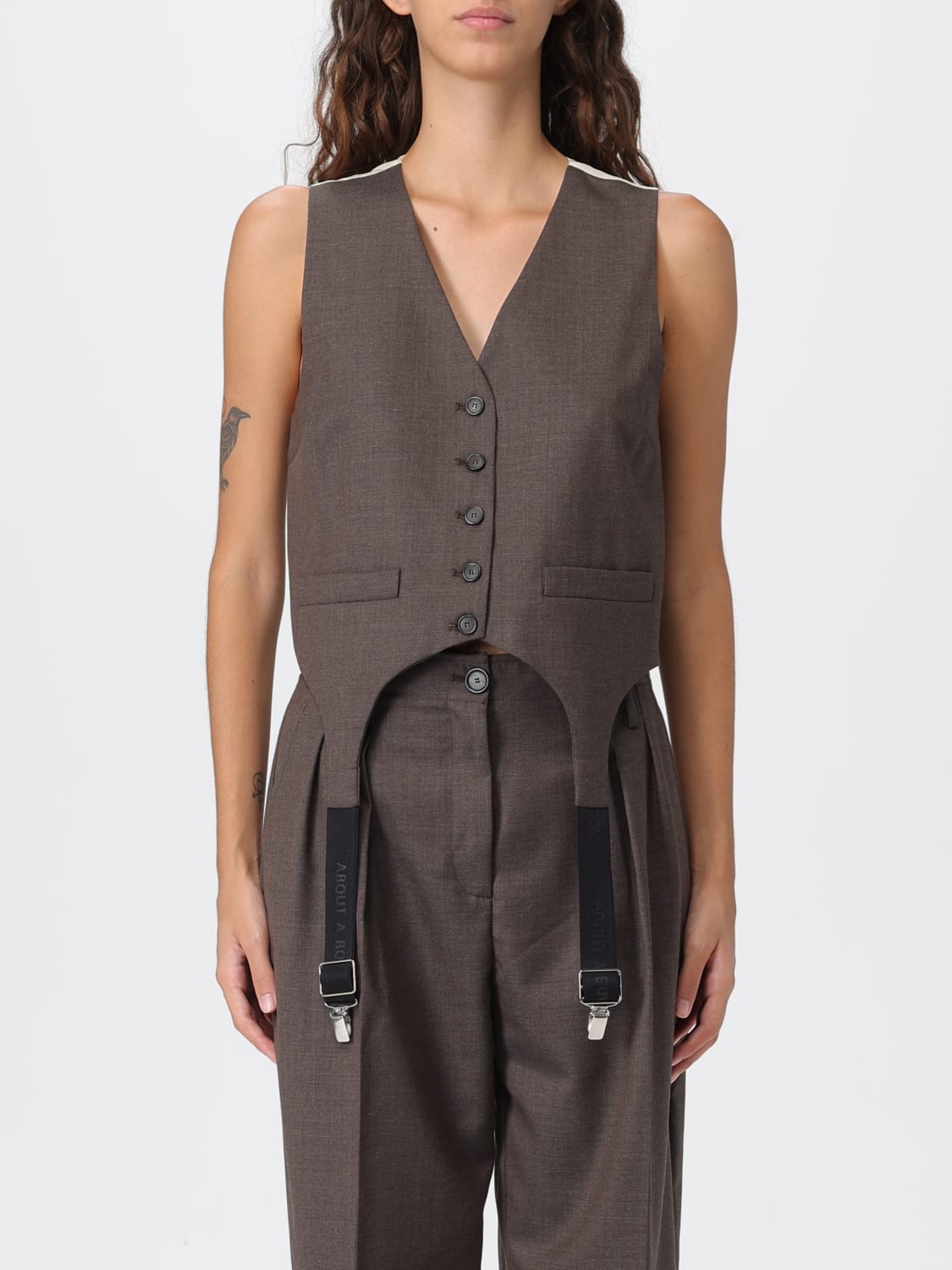 ERIKA CAVALLINI WAISTCOAT: Jacket woman Erika Cavallini, Brown - Img 1