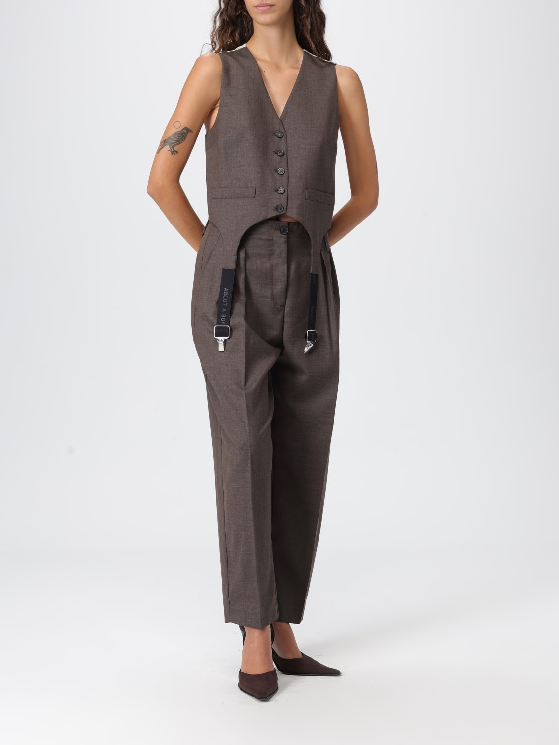 ERIKA CAVALLINI WAISTCOAT: Jacket woman Erika Cavallini, Brown - Img 2