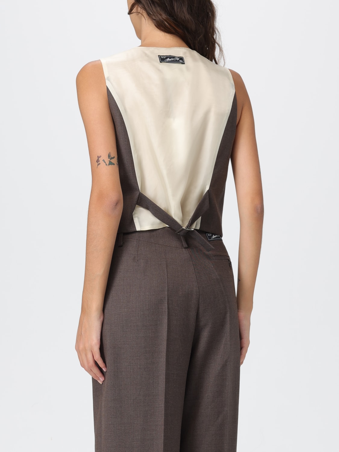 ERIKA CAVALLINI WAISTCOAT: Jacket woman Erika Cavallini, Brown - Img 3