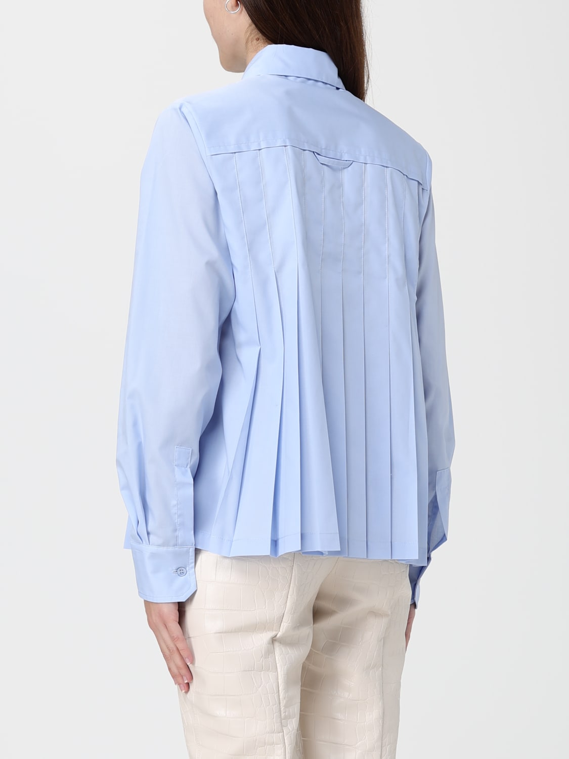 SEMICOUTURE CAMICIA: Camicia plissettata Semicouture in cotone , Azzurro - Img 2