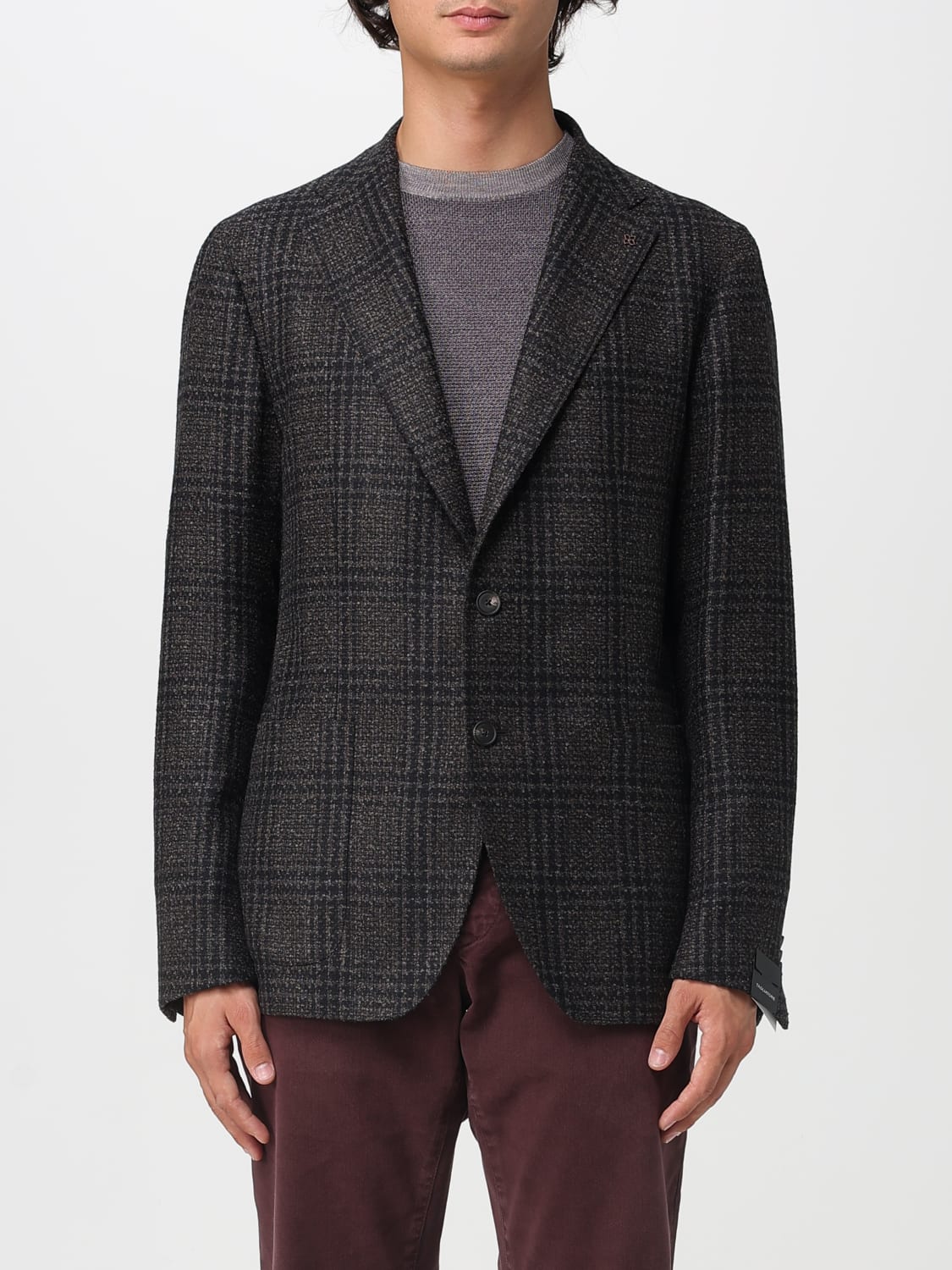 TAGLIATORE GIACCA: Blazer monopetto Tagliatore in misto lana check , Grigio - Img 1