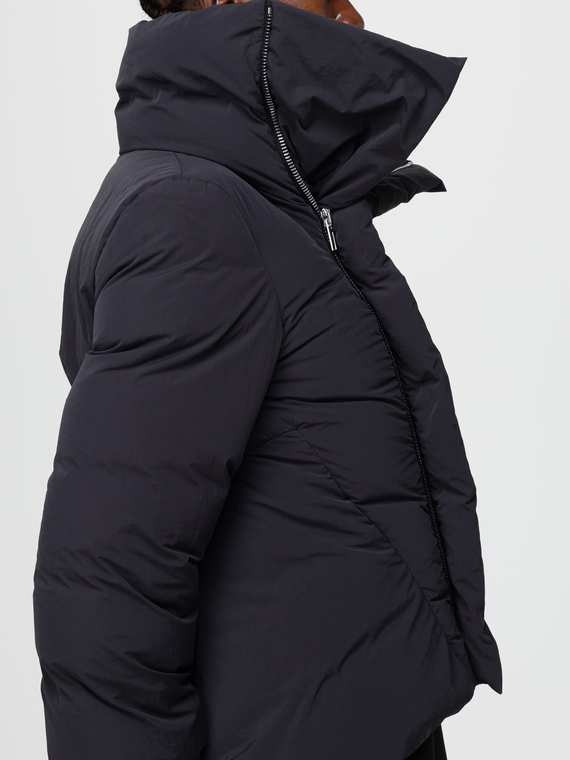 RICK OWENS GIACCA: Piumino imbottito a collo alto Rick Owens, Nero - Img 4