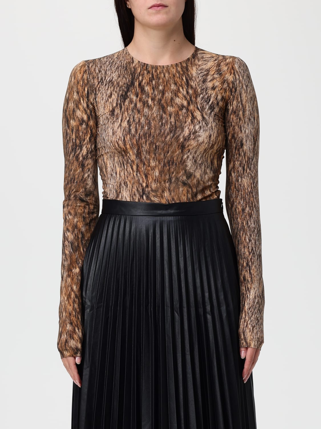 MM6 MAISON MARGIELA TOP: Bodysuit woman Mm6 Maison Margiela, Brown - Img 1