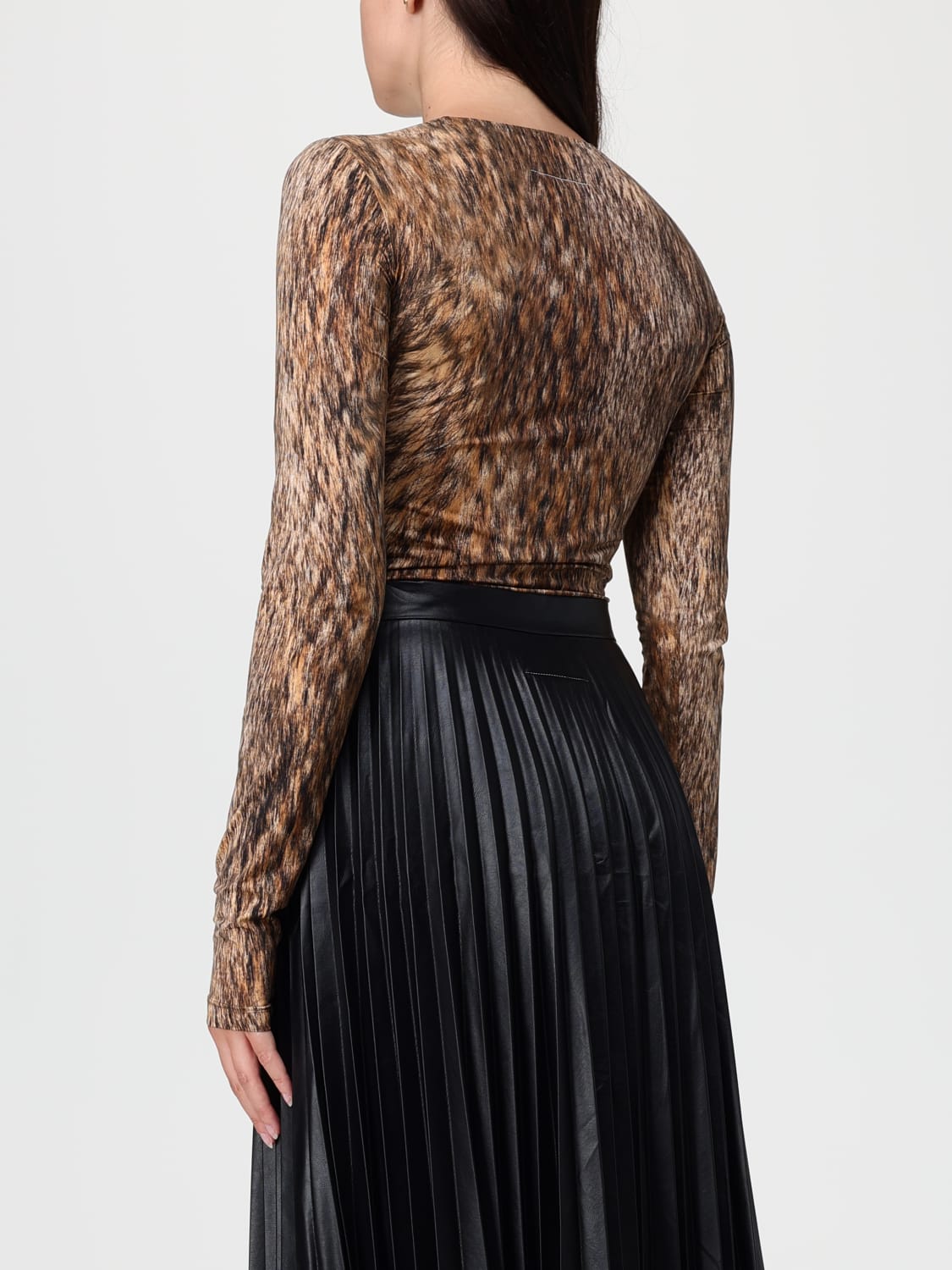 MM6 MAISON MARGIELA TOP: Bodysuit woman Mm6 Maison Margiela, Brown - Img 3