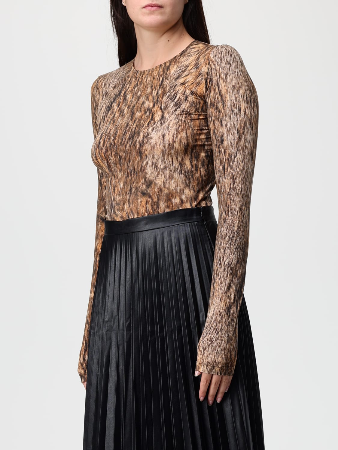 MM6 MAISON MARGIELA TOP: Bodysuit woman Mm6 Maison Margiela, Brown - Img 4