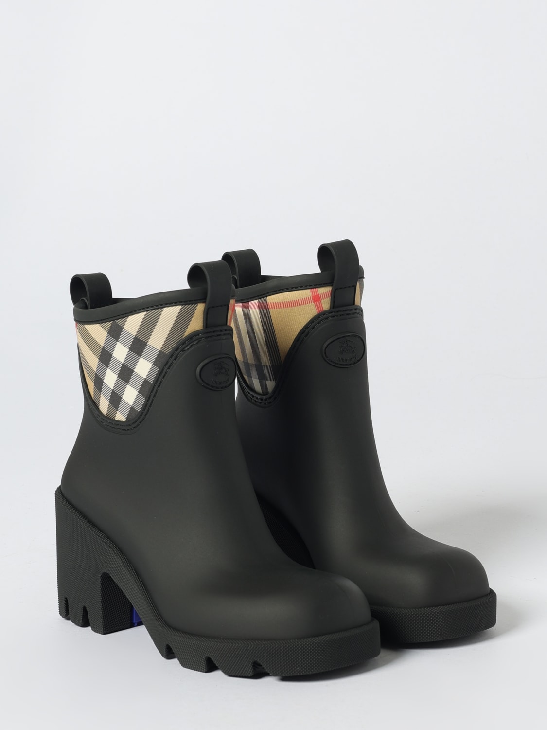 BURBERRY BOOTS: Flat ankle boots woman Burberry, Black - Img 2