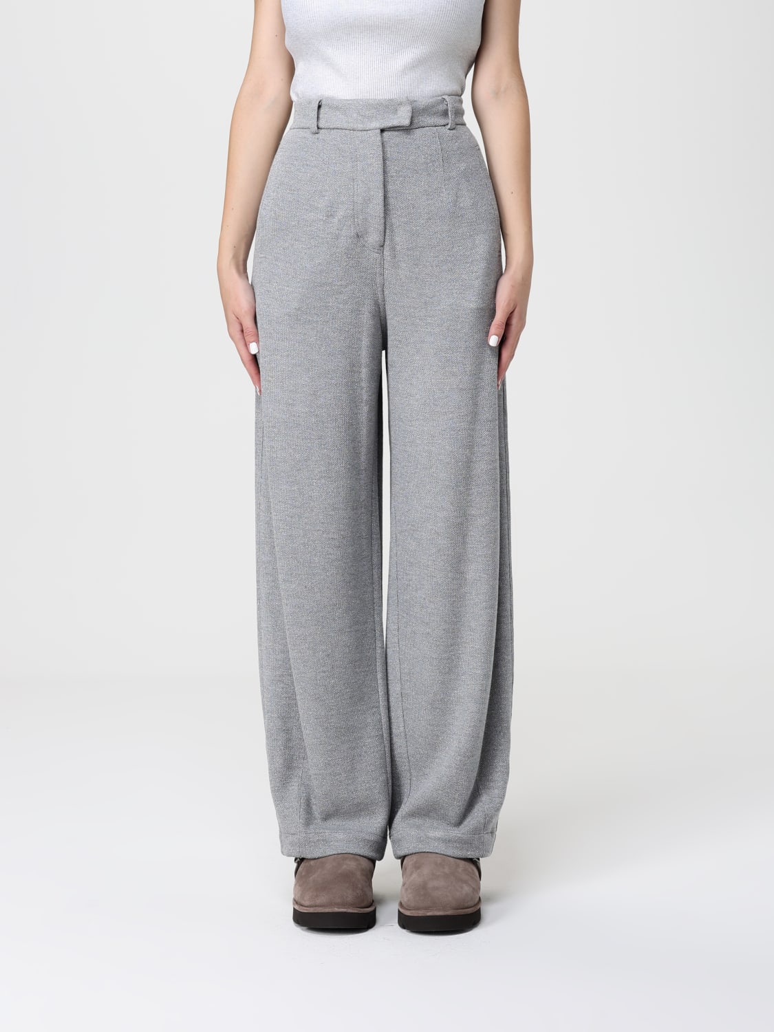 BRUNELLO CUCINELLI PANTS: Pants woman Brunello Cucinelli, Silver - Img 1