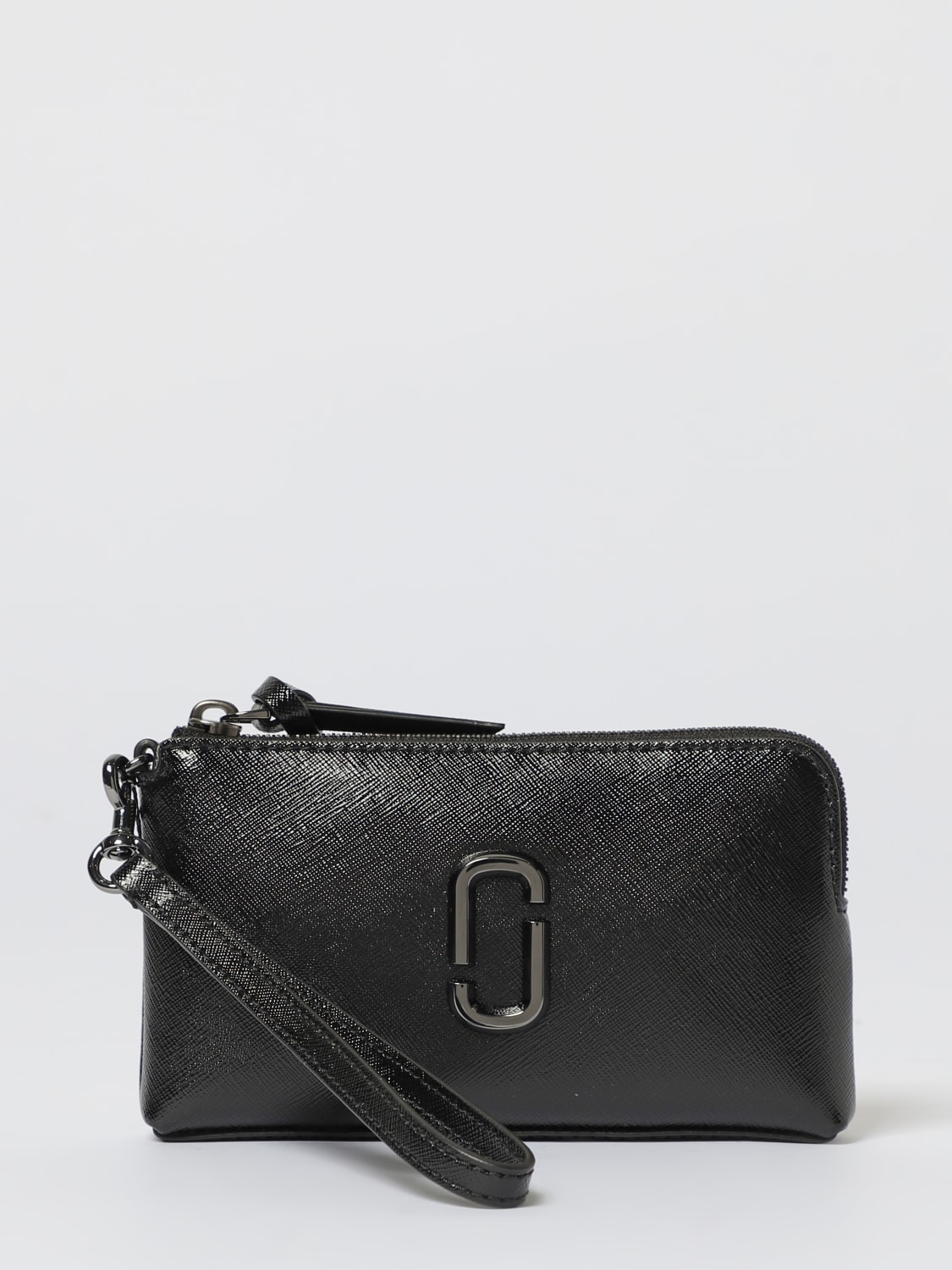 MARC JACOBS BORSA MINI: Clutch The Snapshot Wristlet Marc Jacobs in pelle saffiano , Nero - Img 1