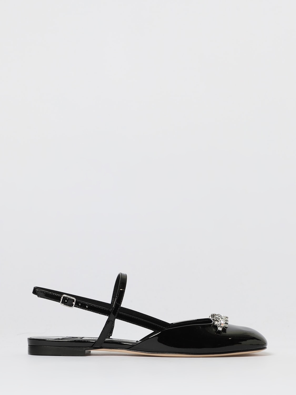 JIMMY CHOO BALLERINE: Ballerina Belinda Jimmy Choo in vernice con strass , Nero - Img 1