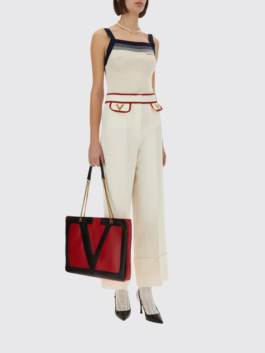 VALENTINO PANTS: Pants woman Valentino, Ivory - Img 2