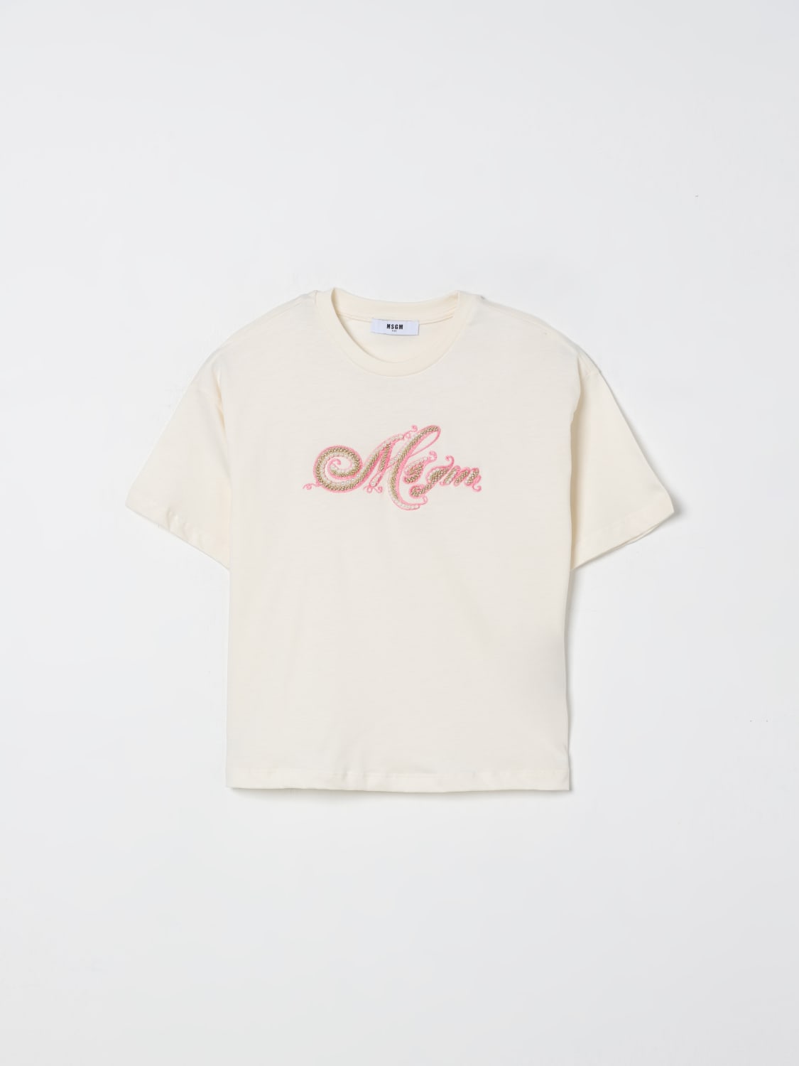 MSGM KIDS T-SHIRT: T-shirt kinder MSGM Kids, Beige - Img 1