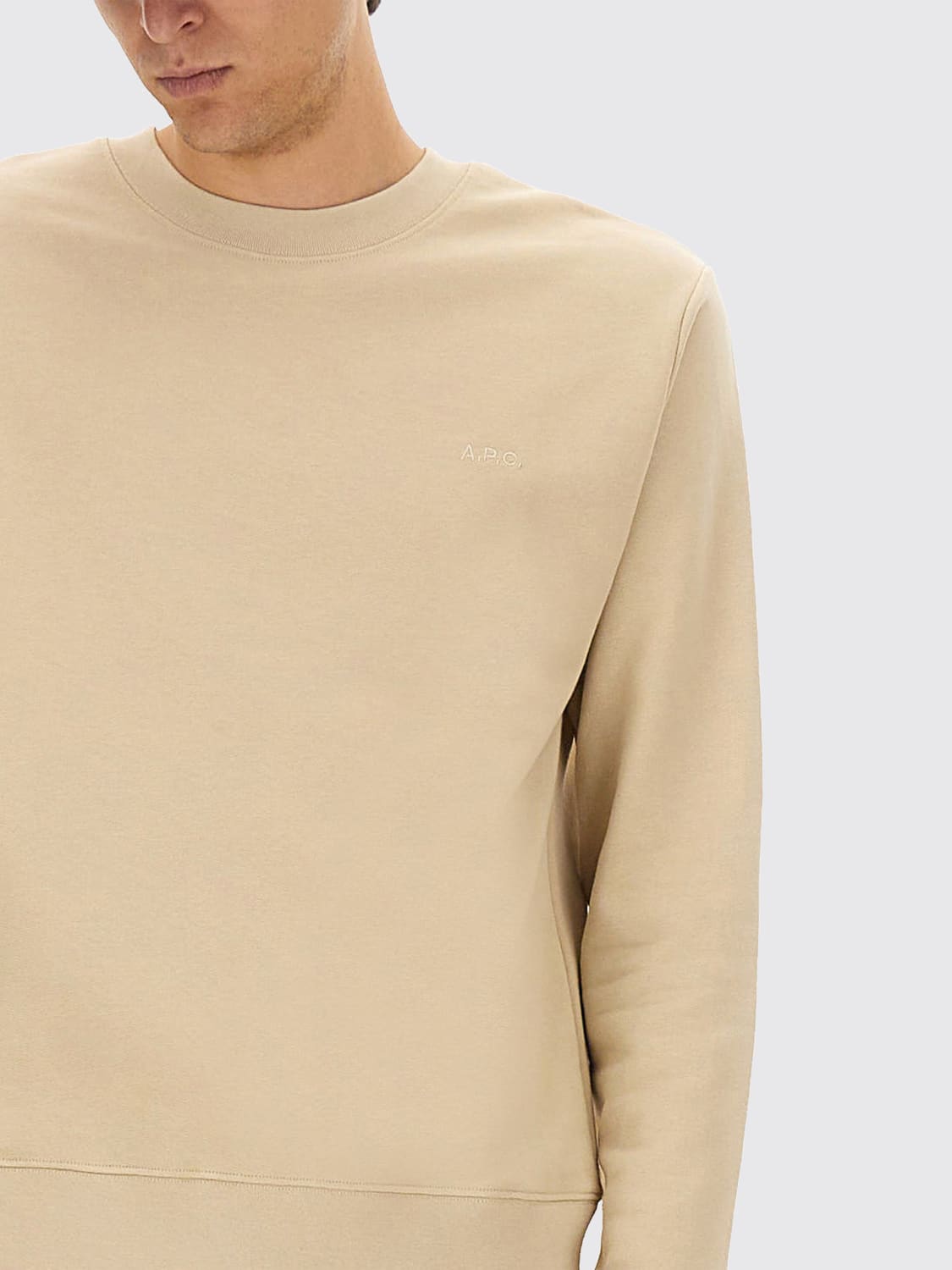 A.P.C. 스웨트셔츠: 스웨트셔츠 남성 A.P.C., 베이지 - Img 4