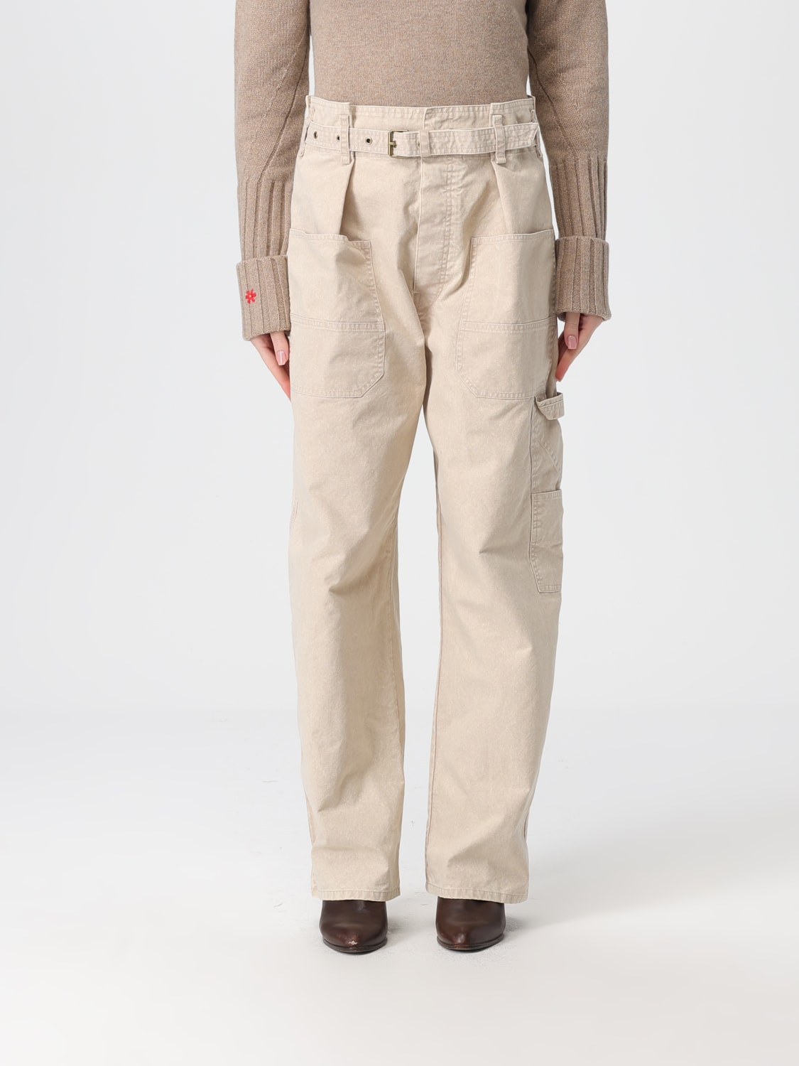 ISABEL MARANT ETOILE PANTALONI: Pantalone cargo Isabel Marant Etoile in cotone , Beige - Img 1