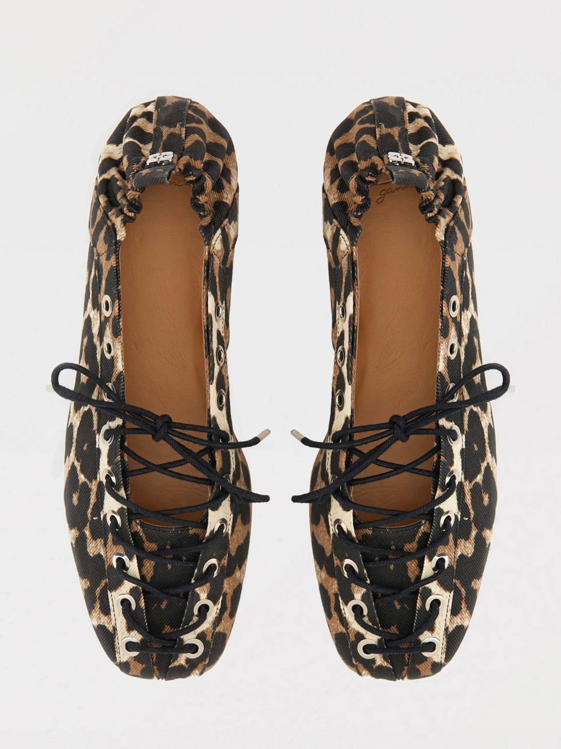 GANNI BALLET FLAT: Flat shoes woman Ganni, Brown - Img 4