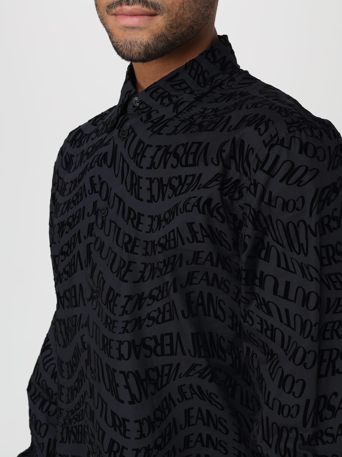 VERSACE JEANS COUTURE SHIRT: Shirt men Versace Jeans Couture, Black - Img 3
