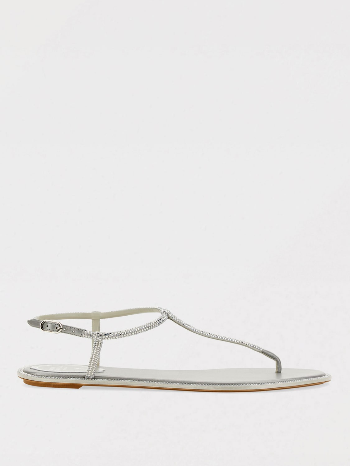 RENE CAOVILLA FLAT SANDAL: Flat shoes woman Rene Caovilla, Silver - Img 1