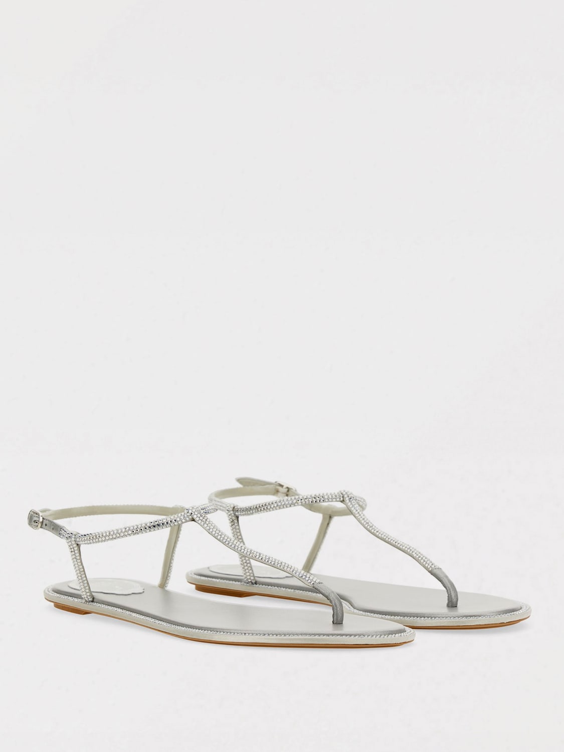 RENE CAOVILLA FLAT SANDAL: Flat shoes woman Rene Caovilla, Silver - Img 2