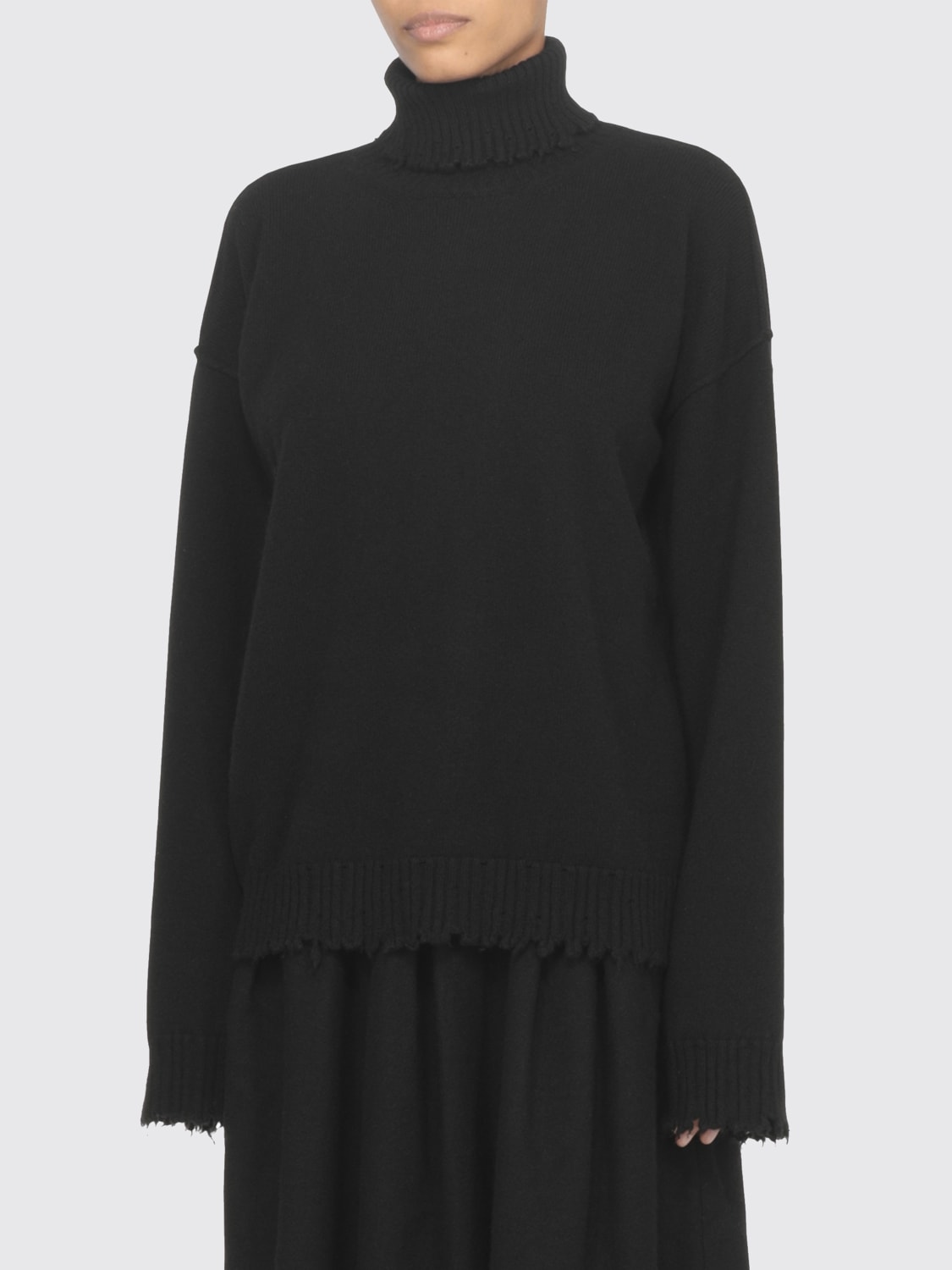 UMA WANG MAGLIA: Maglia a dolcevita in cashmere Uma Wang, Nero - Img 1