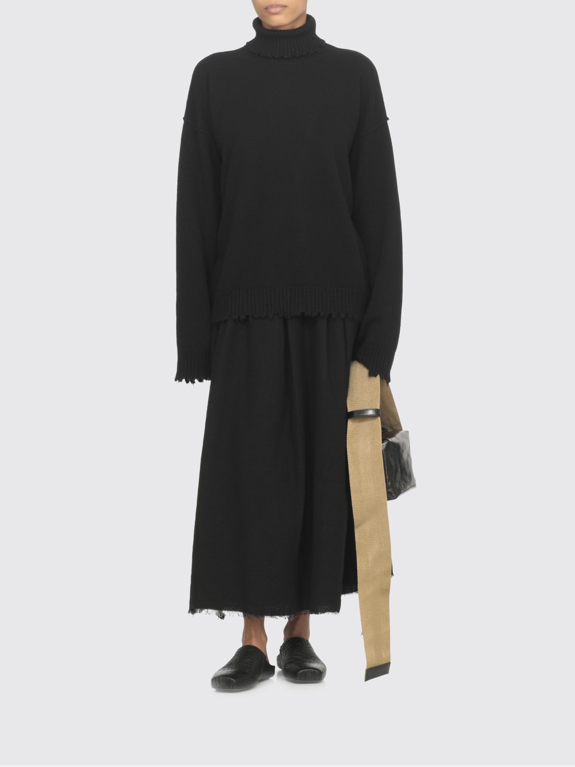 UMA WANG MAGLIA: Maglia a dolcevita in cashmere Uma Wang, Nero - Img 3