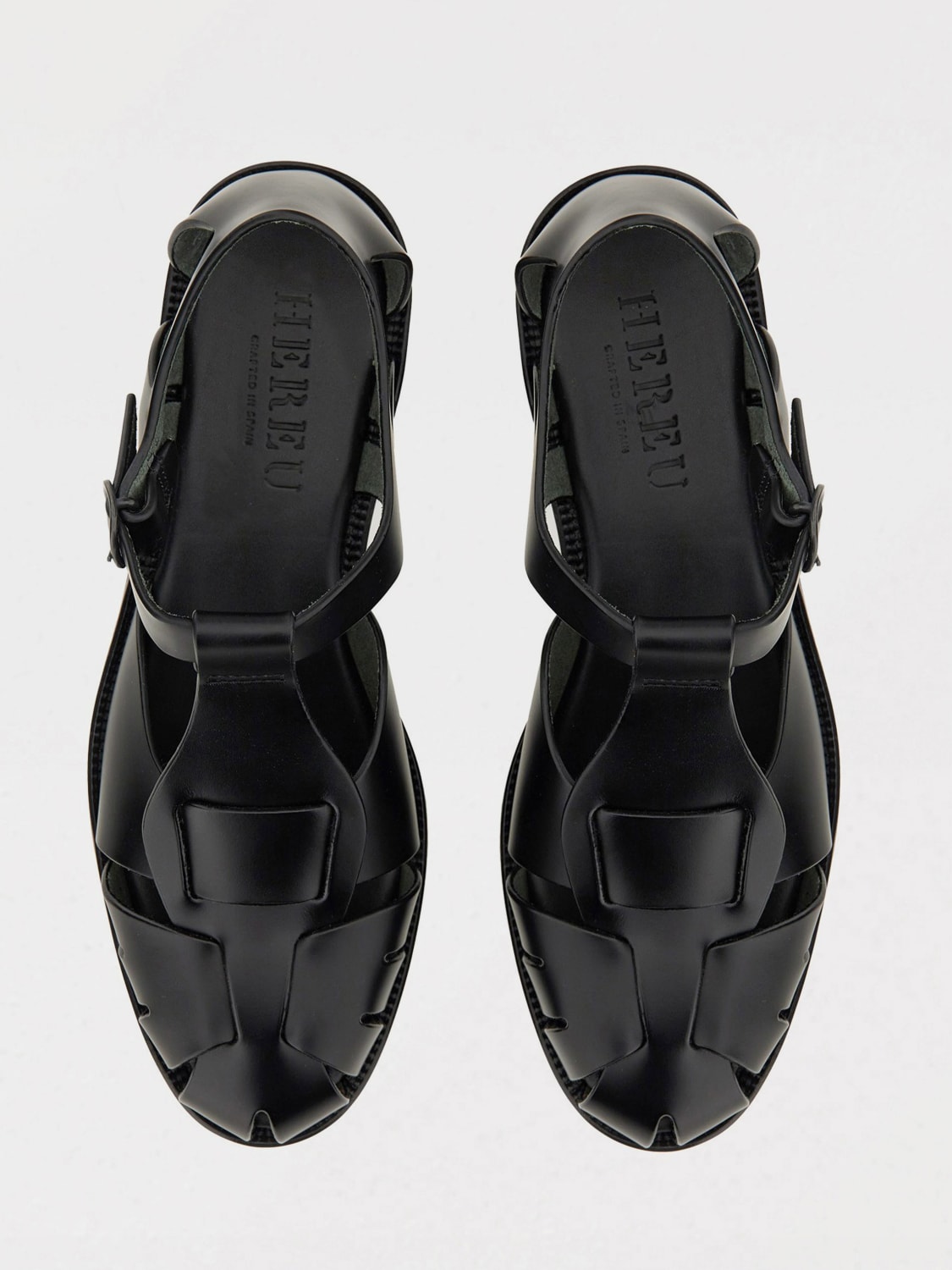 HEREU SANDALI BASSO: Sandalo a ragnetto Peach Hereu in pelle , Nero - Img 4