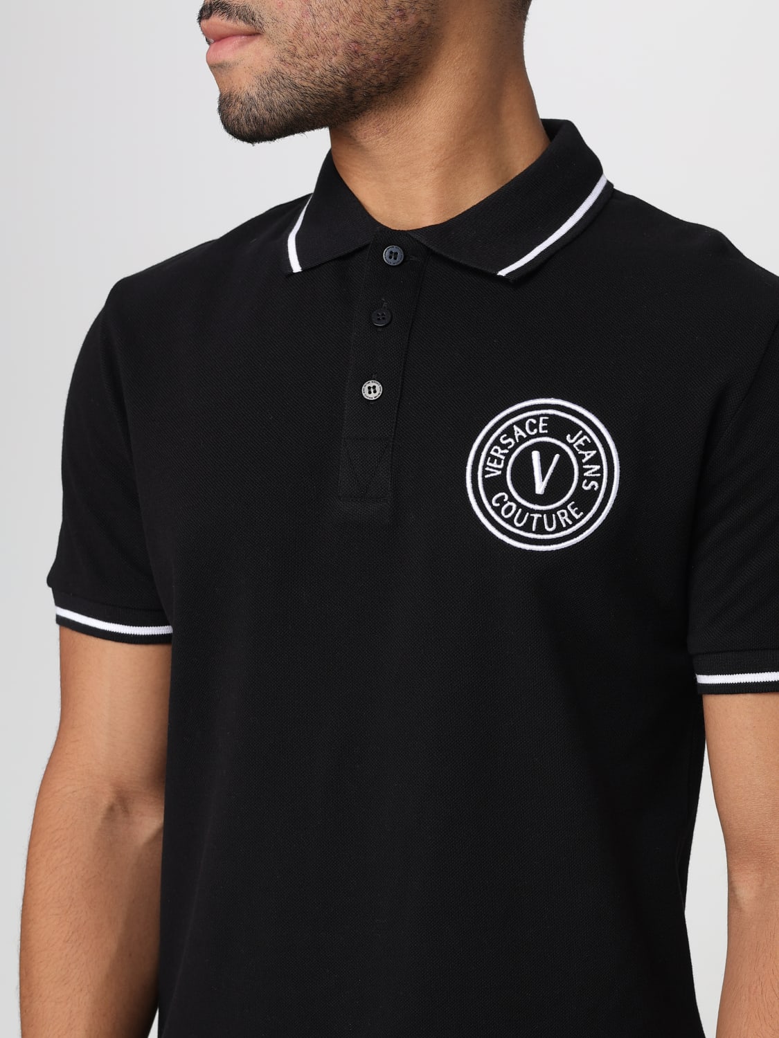 VERSACE JEANS COUTURE POLO: Polo herren Versace Jeans Couture, Schwarz - Img 3