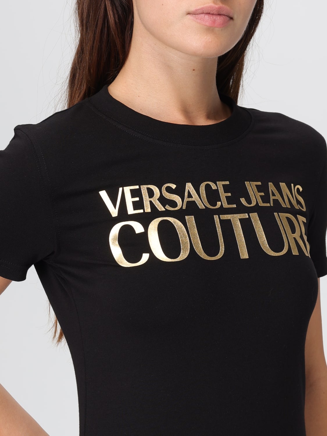 VERSACE JEANS COUTURE CAMISETA: Camiseta mujer Versace Jeans Couture, Negro - Img 3