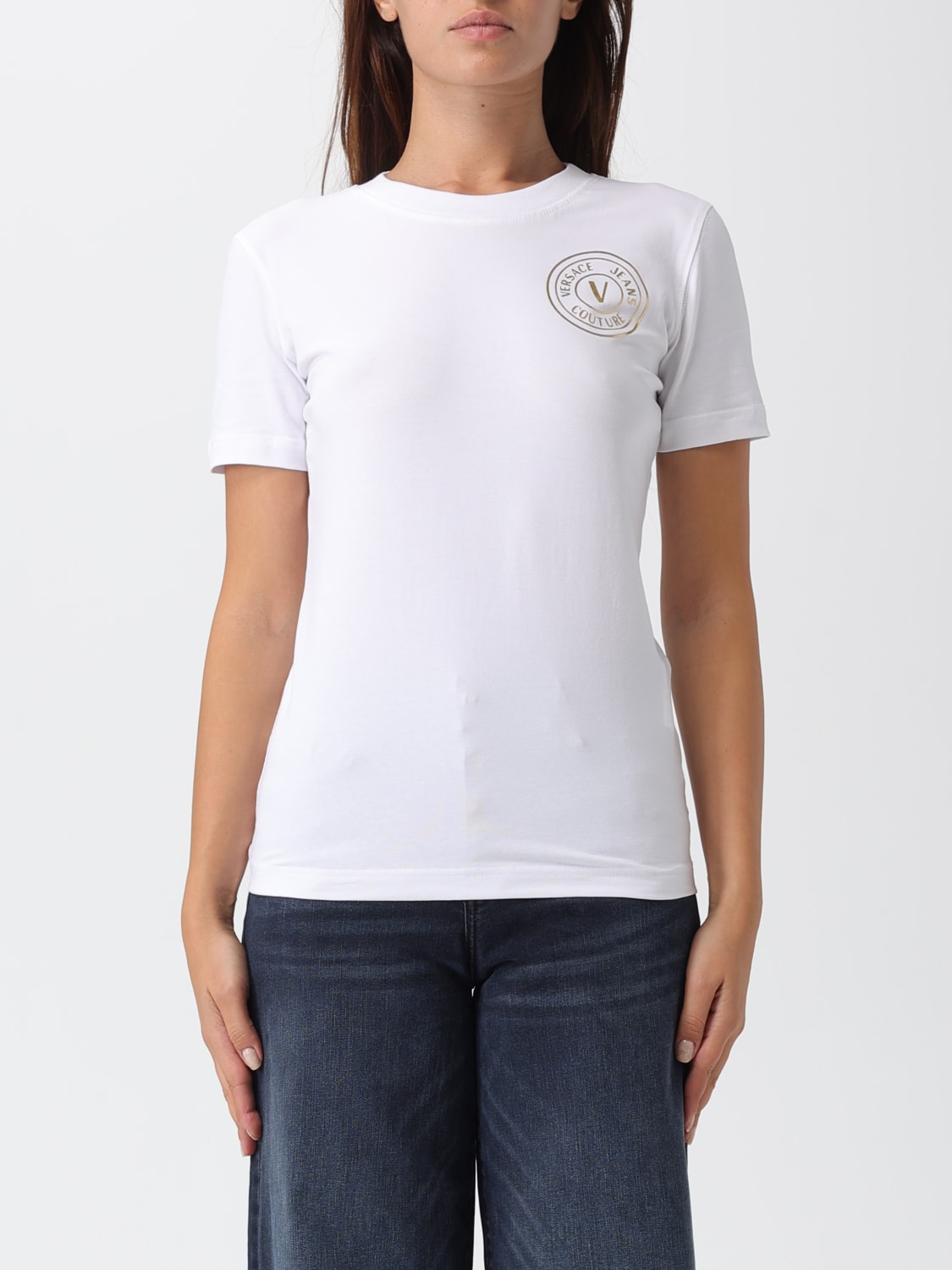 VERSACE JEANS COUTURE CAMISETA: Camiseta mujer Versace Jeans Couture, Blanco - Img 1