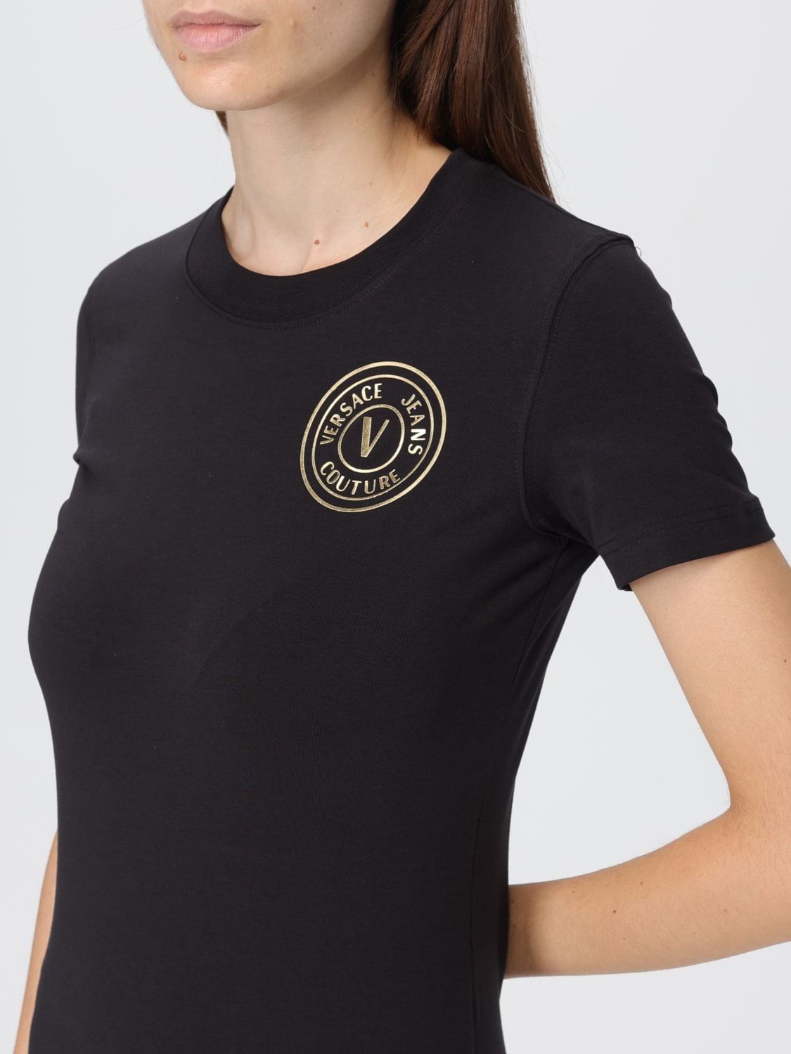 VERSACE JEANS COUTURE T-SHIRT: T-shirt woman Versace Jeans Couture, Black - Img 3
