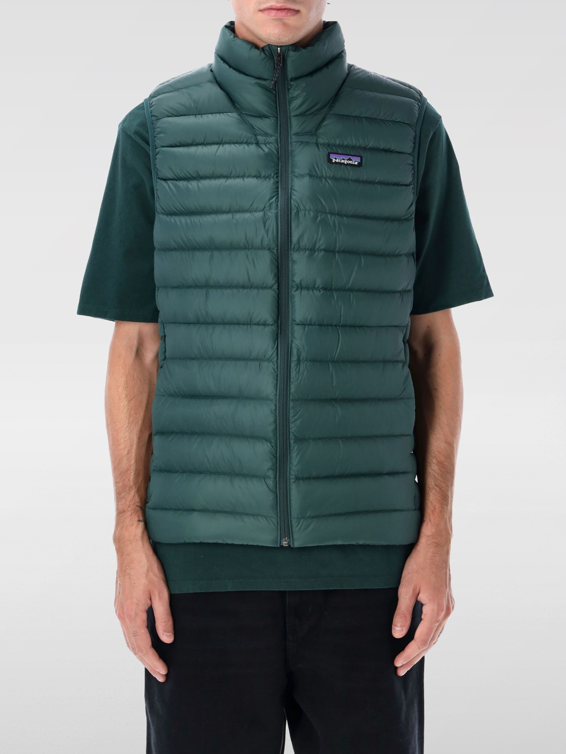 PATAGONIA GILET: Gilet trapuntato Patagonia in nylon riciclato , Verde - Img 1