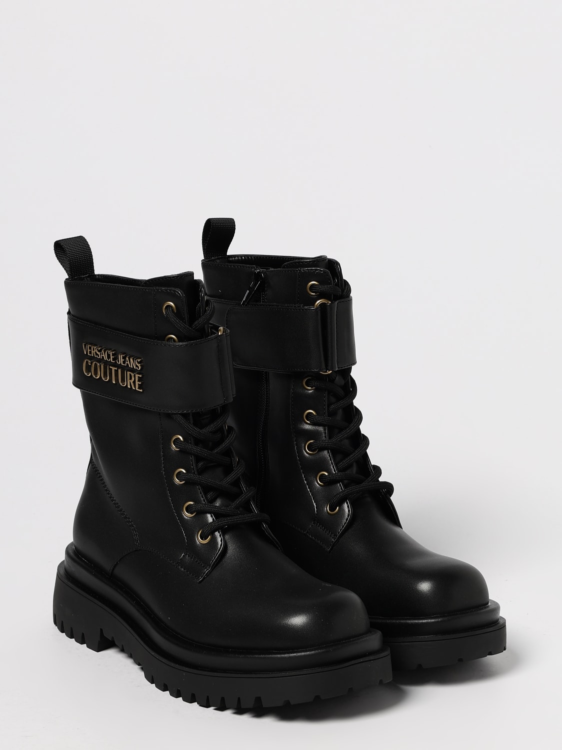 VERSACE JEANS COUTURE BOTAS: Botines planos mujer Versace Jeans Couture, Negro - Img 2