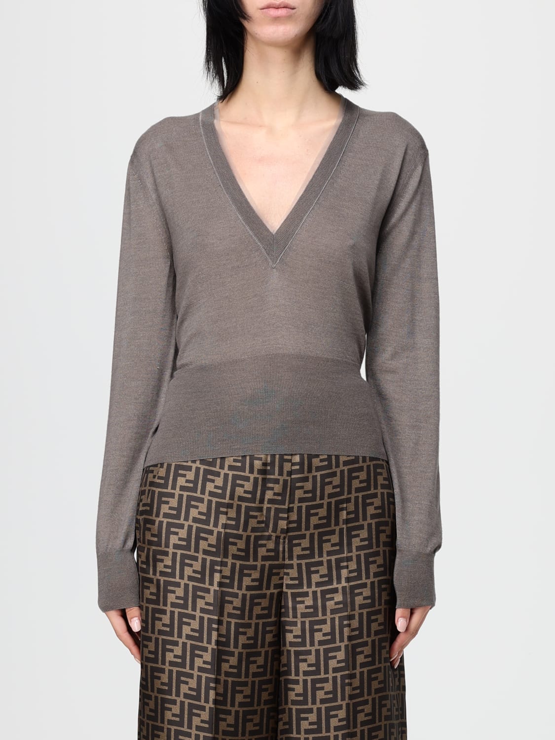 FENDI SWEATER: Top woman Fendi, Grey - Img 1