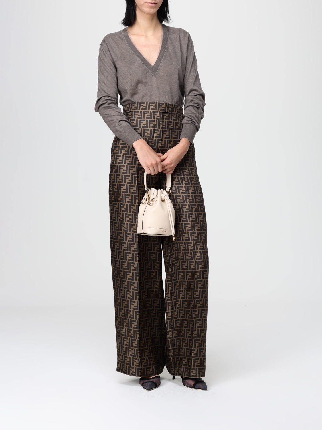 FENDI SWEATER: Top woman Fendi, Grey - Img 2