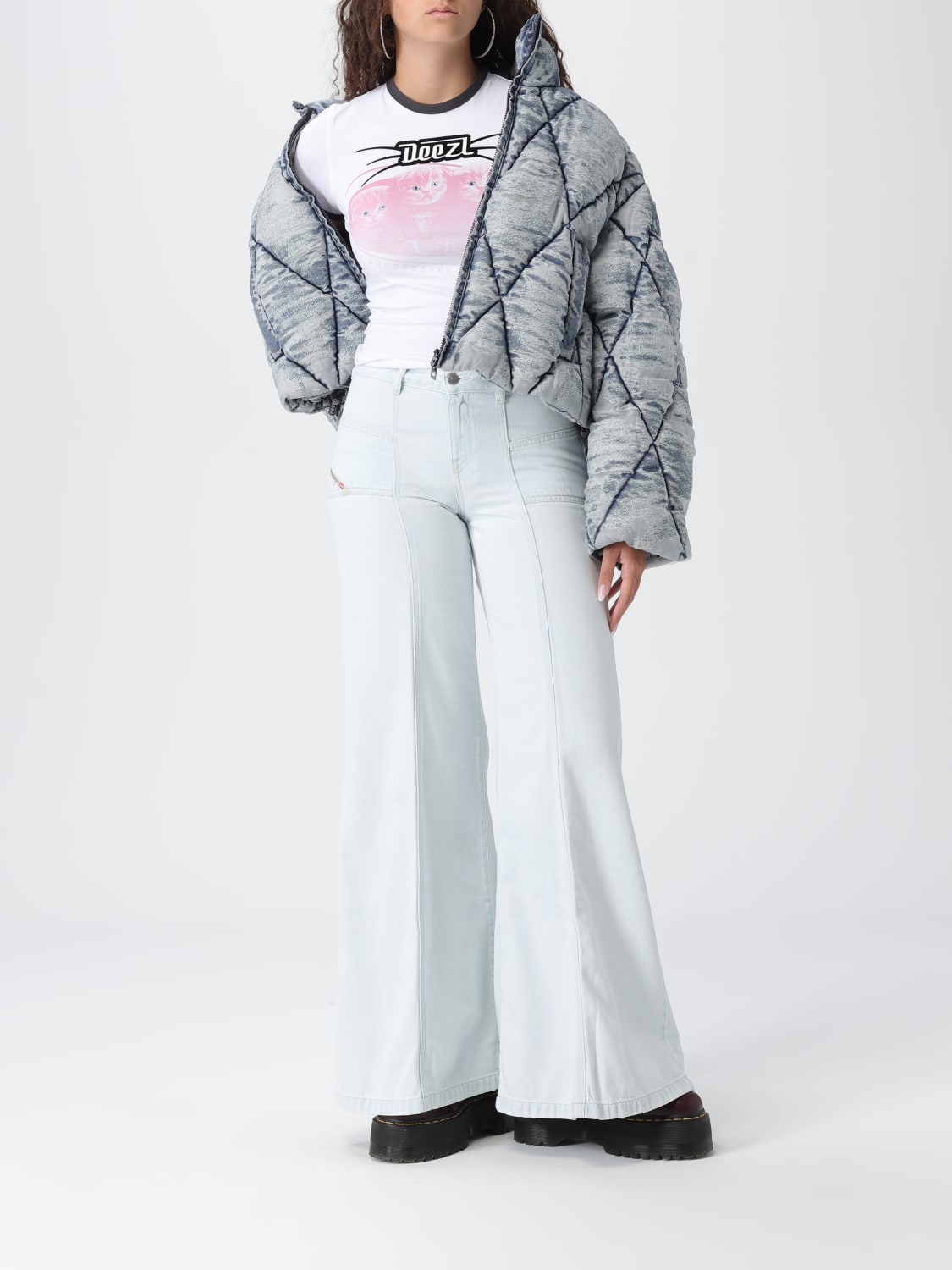 DIESEL CHAQUETA: Americana mujer Diesel, Azul Claro - Img 2