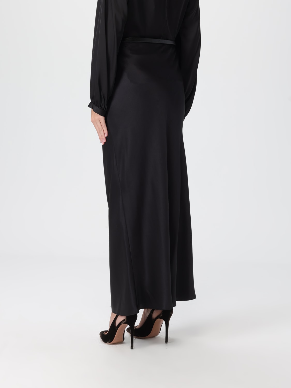 TOM FORD GONNA: Gonna Tom Ford in seta con cinta , Nero - Img 3