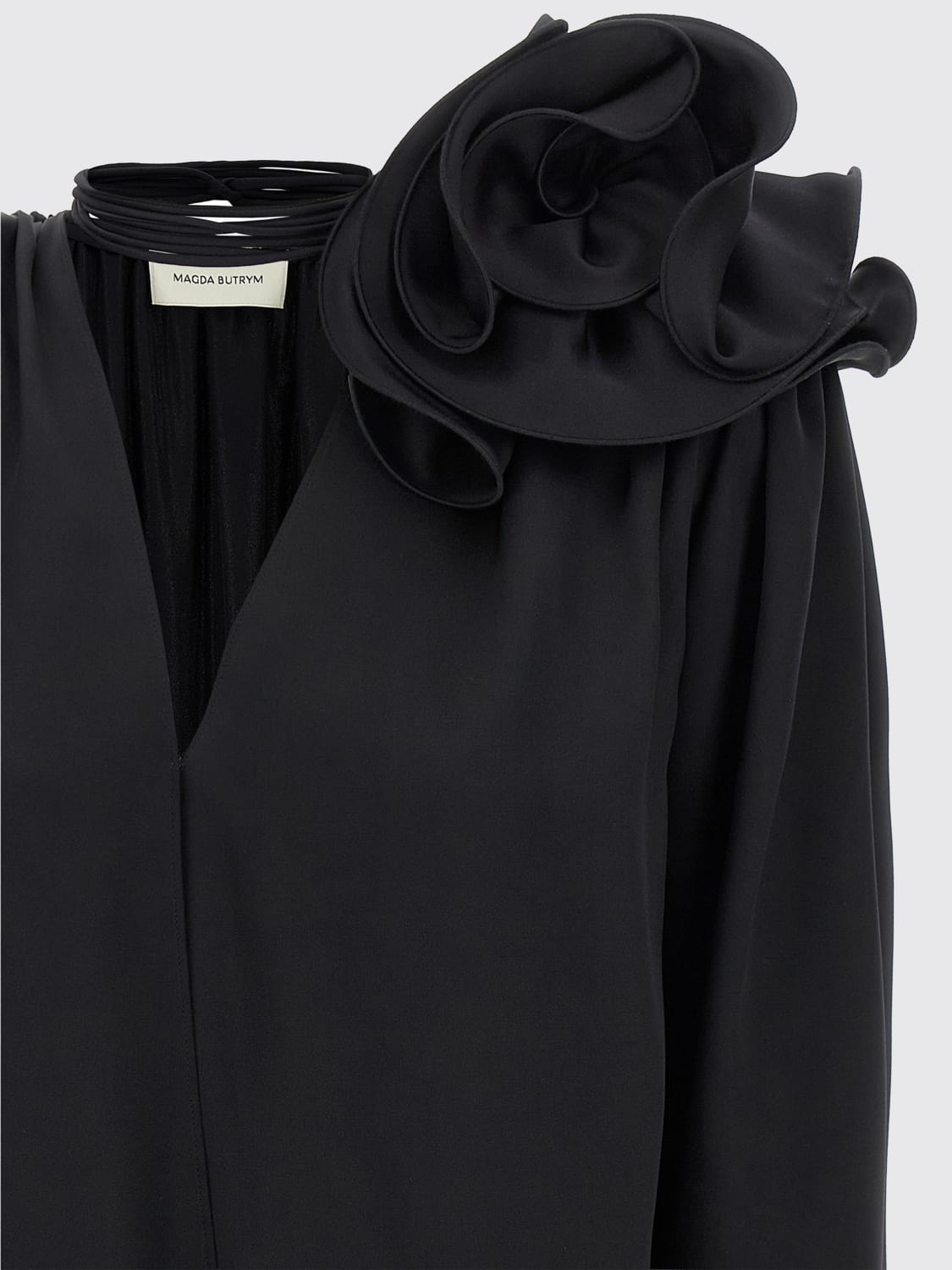 MAGDA BUTRYM TOP: Blusa Magda Butrym in seta , Nero - Img 3