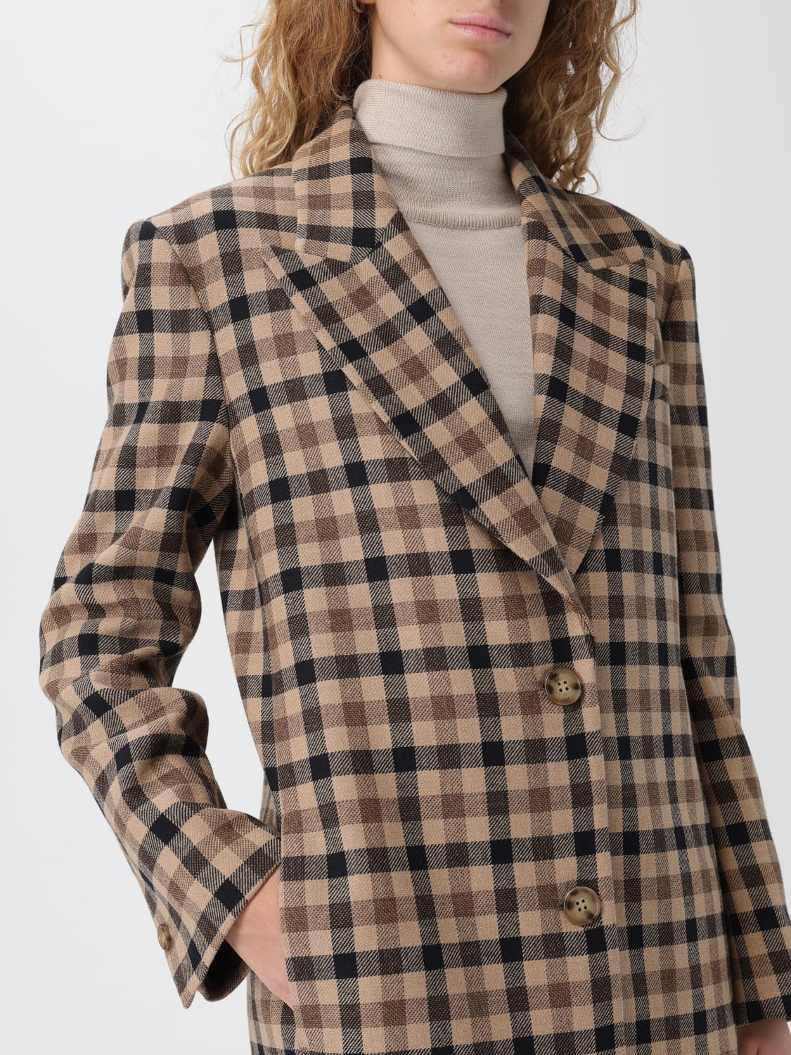 TWINSET COAT: Coat woman Twinset, Camel - Img 4