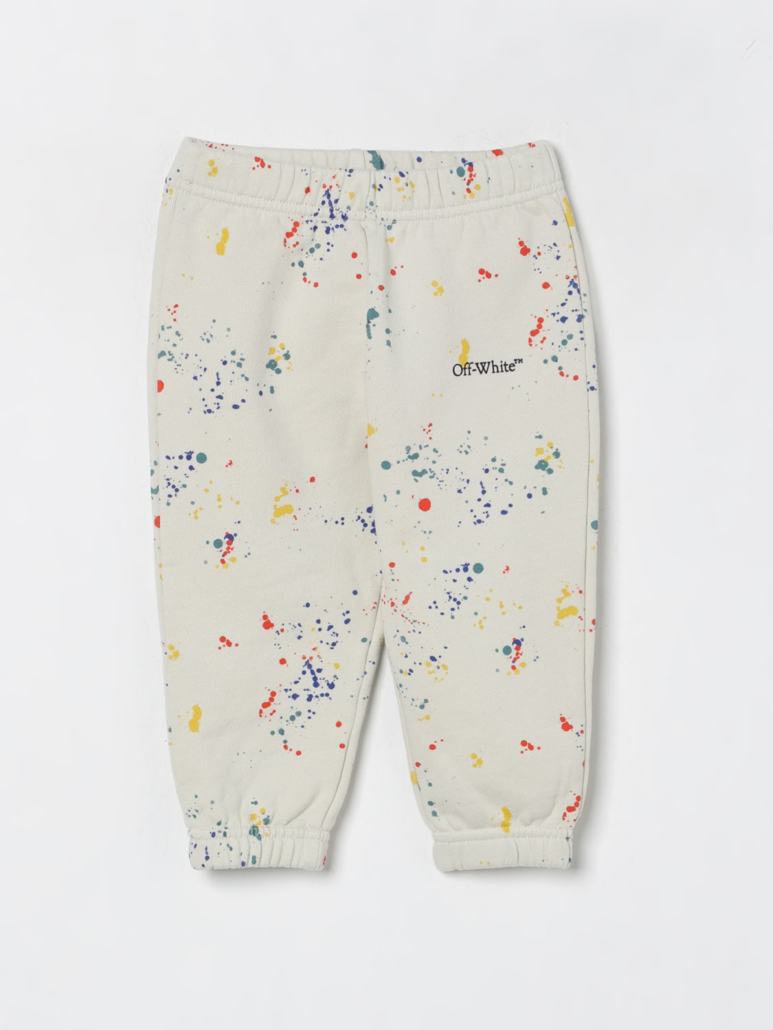 OFF-WHITE KIDS PANTALONI: Pantalone in cotone stampato Off-white Kids, Grigio - Img 1