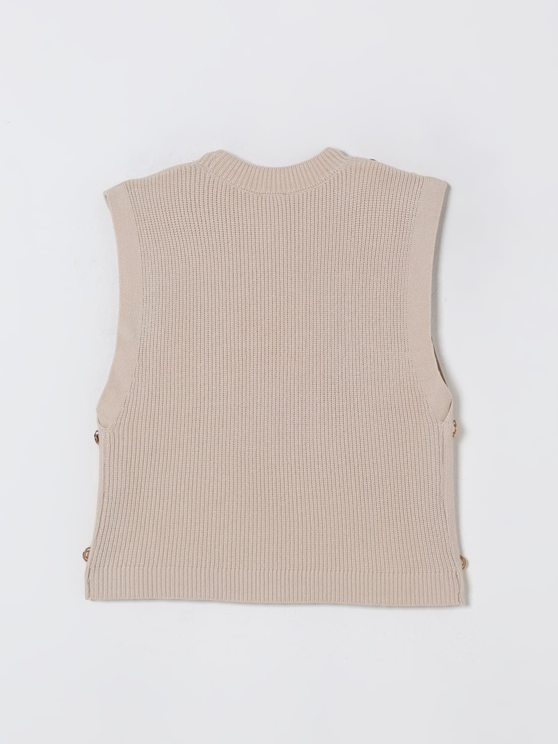 TWINSET VESTCOAT: Twinset viscose blend vest with buttons, Brown - Img 2