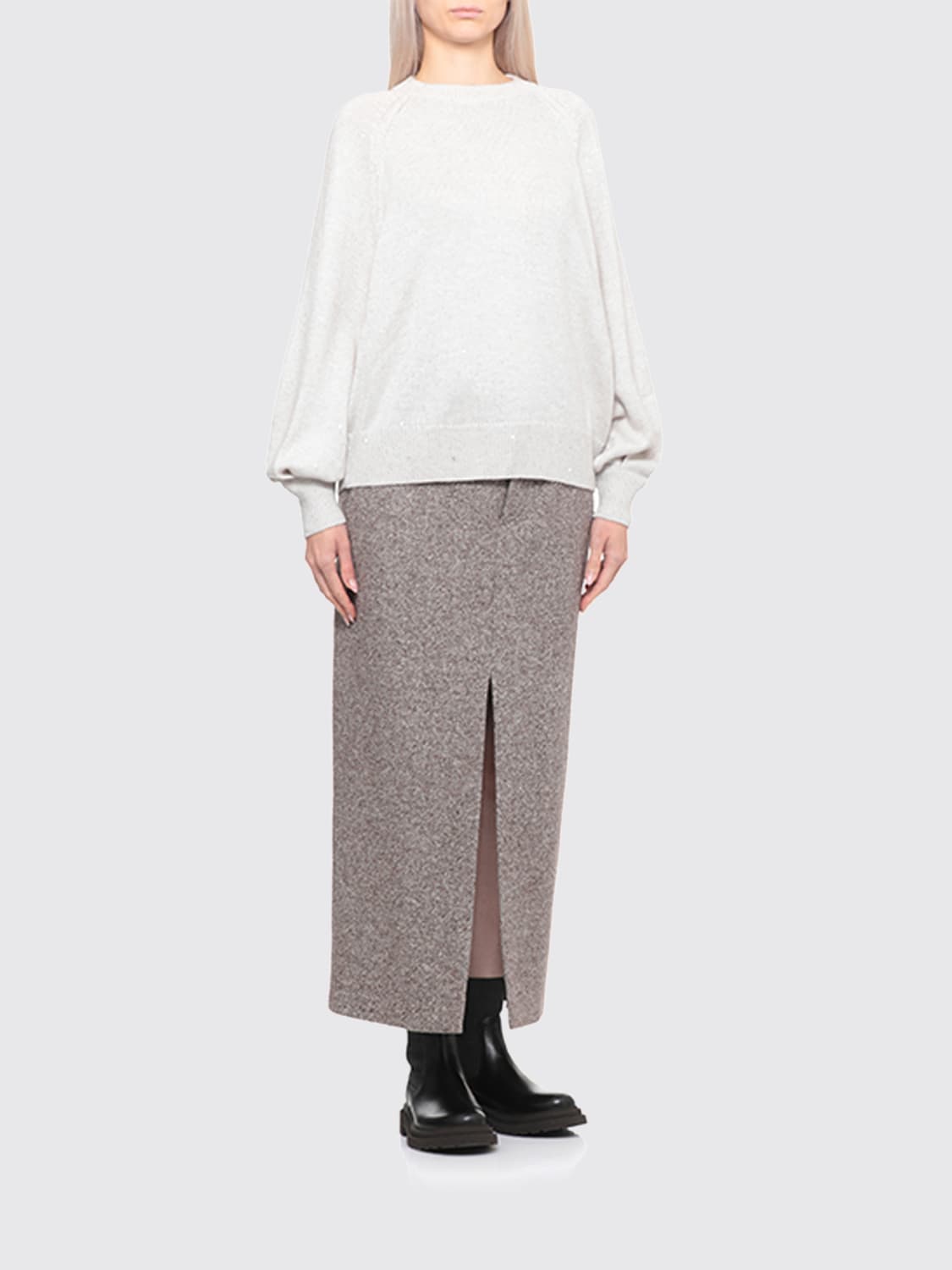 BRUNELLO CUCINELLI SWEATER: Sweater woman Brunello Cucinelli, Grey - Img 1