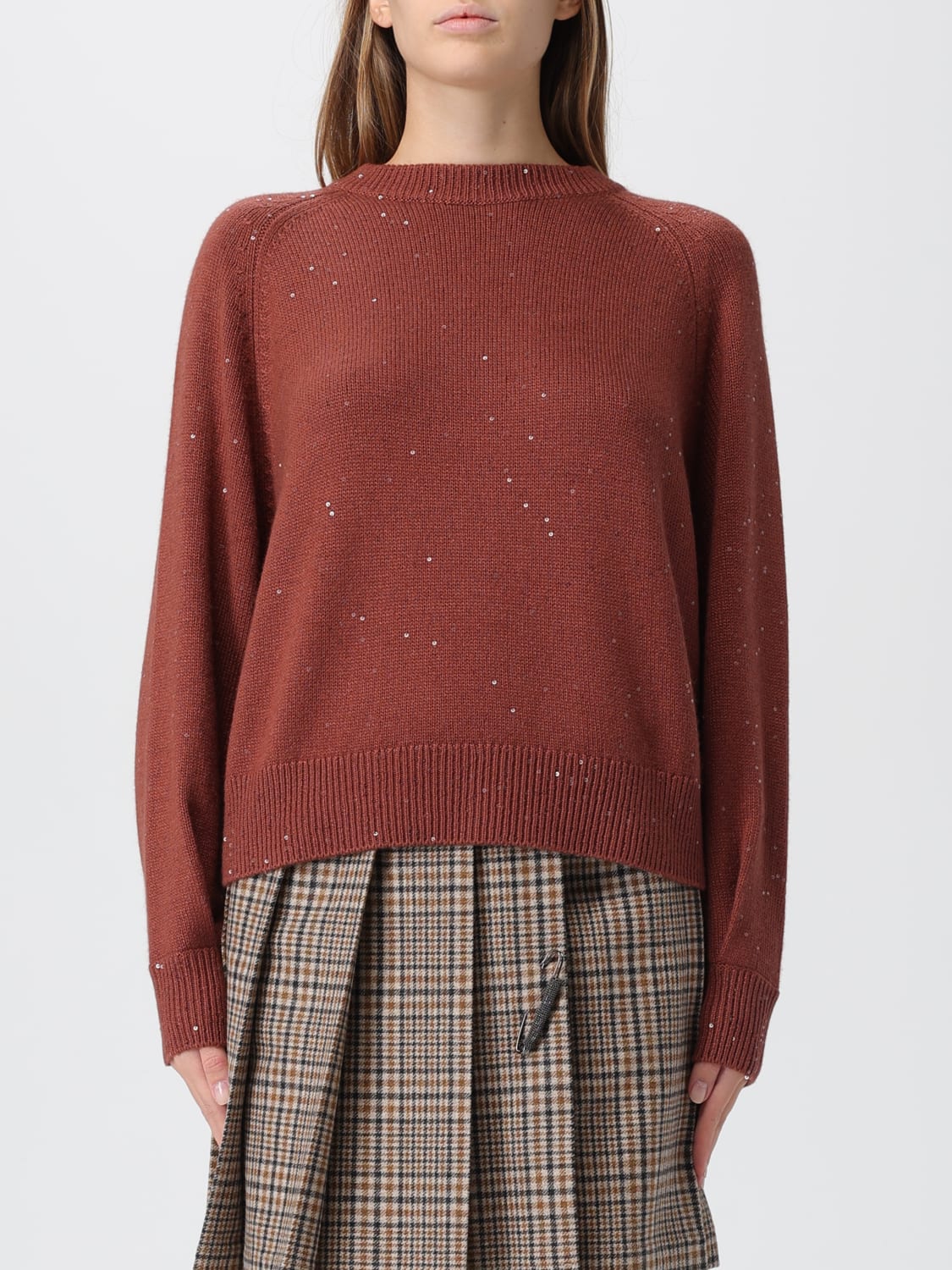 BRUNELLO CUCINELLI PULL: Pull femme Brunello Cucinelli, Miel - Img 1