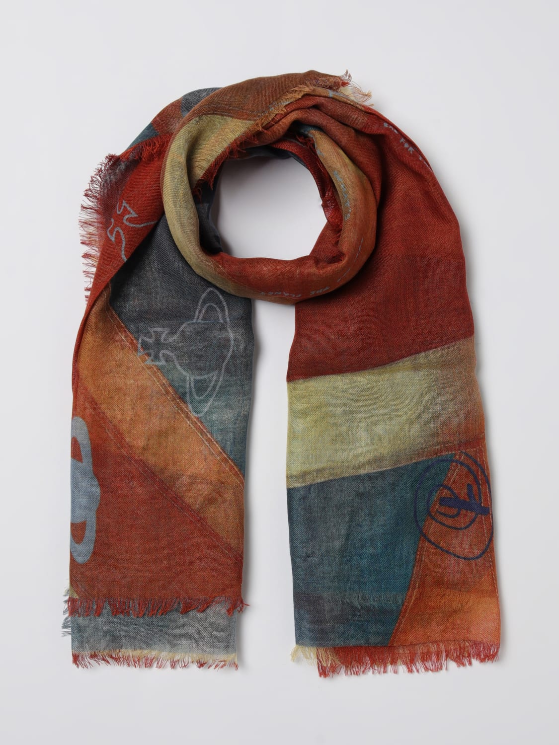 VIVIENNE WESTWOOD SCIARPA: Sciarpa Orb Vivienne Westwood in misto lana stampata , Fantasia - Img 2