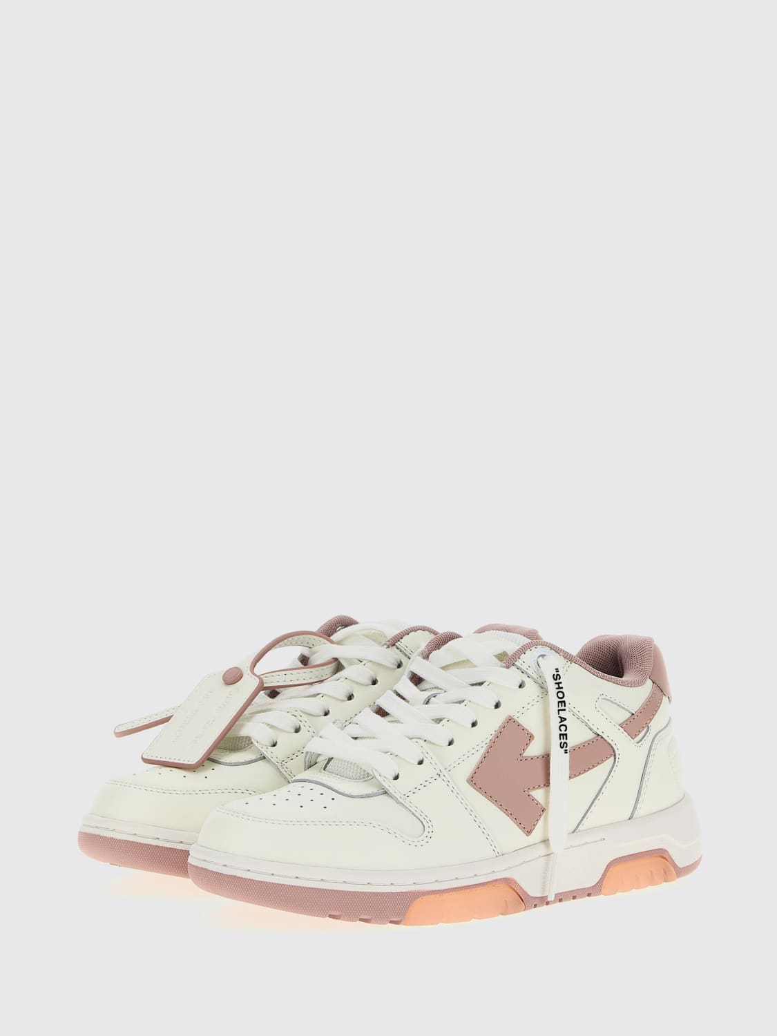 OFF-WHITE SNEAKERS: Sneakers Out Of Office Off-White in pelle , Rosa - Img 2